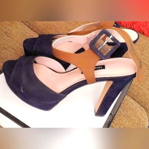 Navy Blue / Forrest Green Nine West Heels
